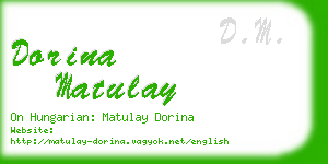 dorina matulay business card